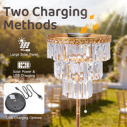 solar outdoor floor lamp 4ft crystal   waterproof