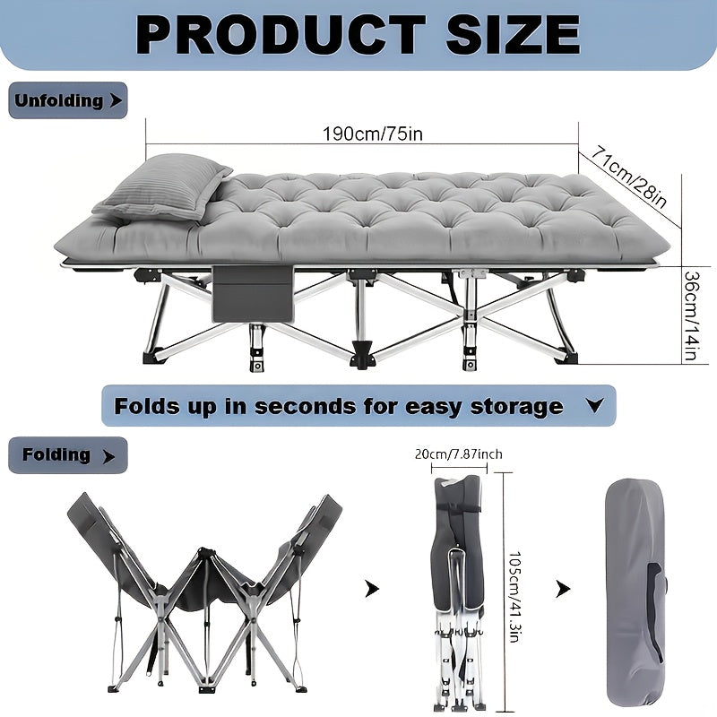 outdoor folding bed camping bed flip mattress foldable guest