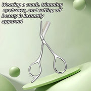 stainless steel eyebrow scissors built in brow comb 1pc
