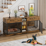 large heavy duty dual crate dog kennel furniture suitable 2