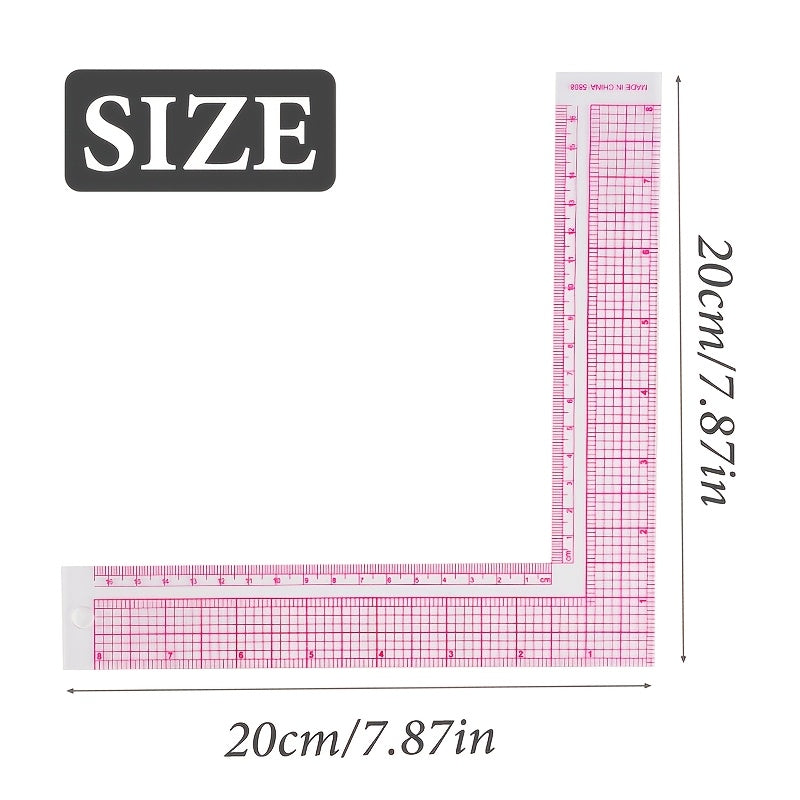 plastic l shaped ruler curve sewing measurement tailor craft