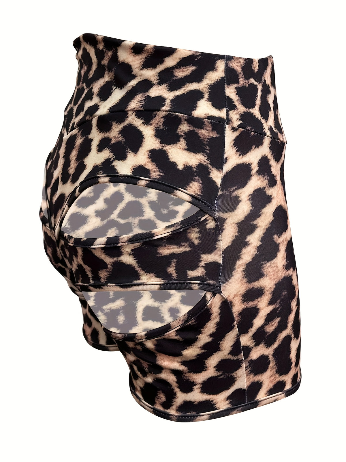 summer leopard   high waisted shorts cutouts hips