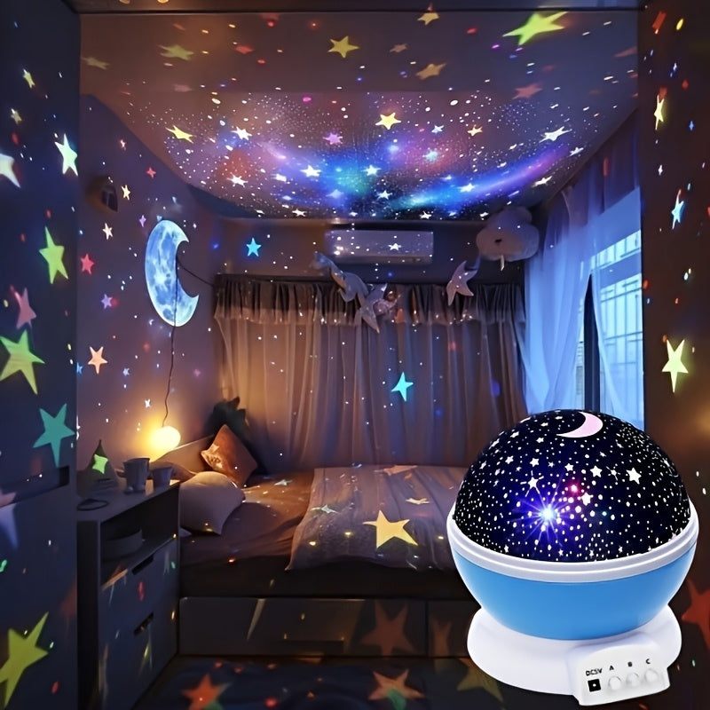 3d rotating star moon projector night light usb powered