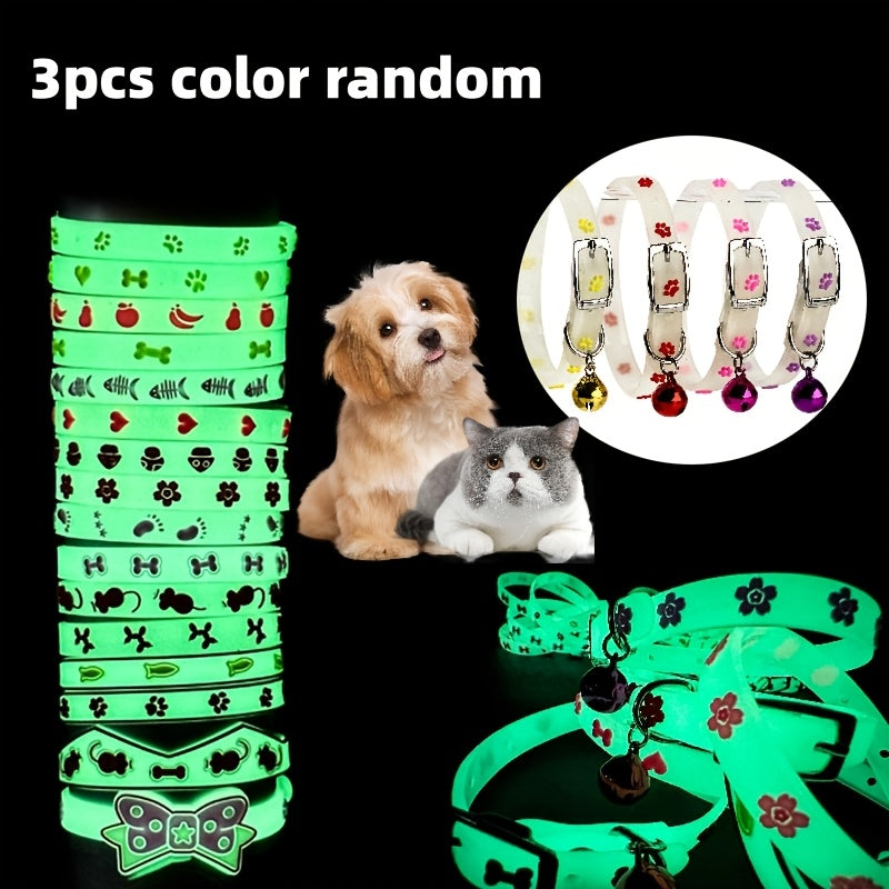 3pcs random colors   in dark collars cute