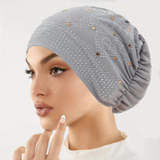 womens fashionable encrusted headscarf hat   hat