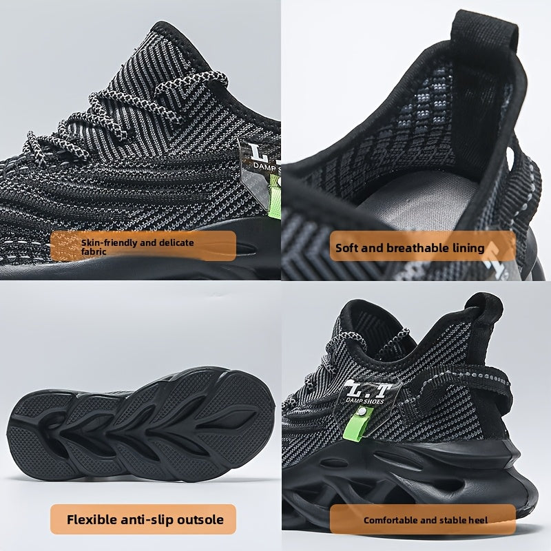 hdoxse mens outdoor knitted breathable running shoes shock