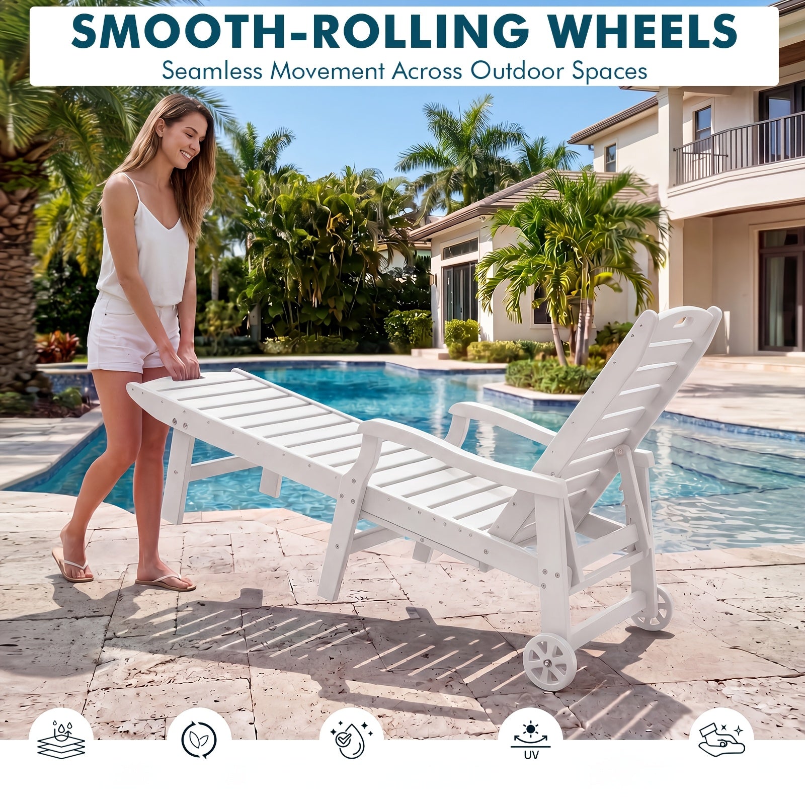 hdpe outdoor lounge chaise weather patio lounge chair 5