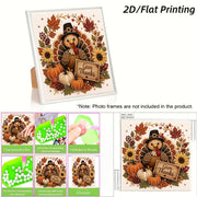 new diy colorful diamond painting kit thanksgiving turkey