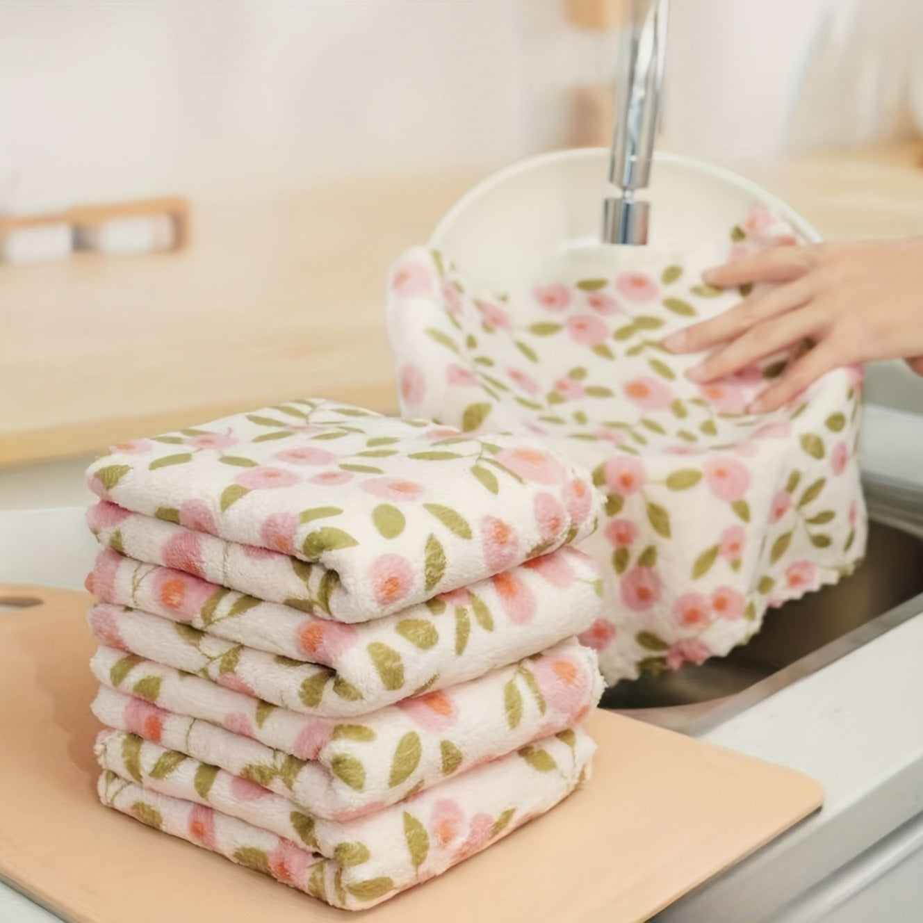 20pcs coral fleece cleaning towels super absorbent quick