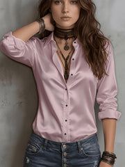 womens season   commuter satin shirt temu