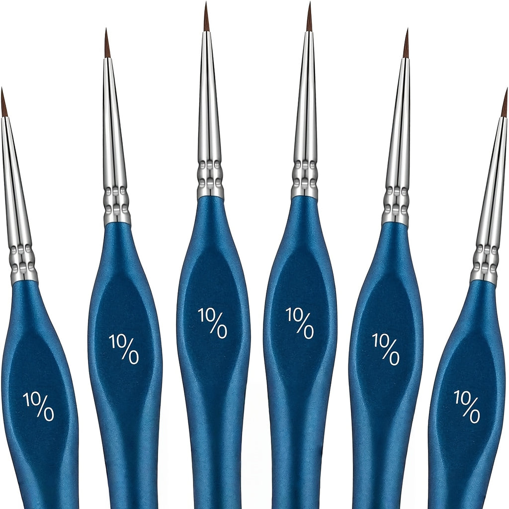 6pcs miniature paint brush set   5 0 3 0 tip triangular