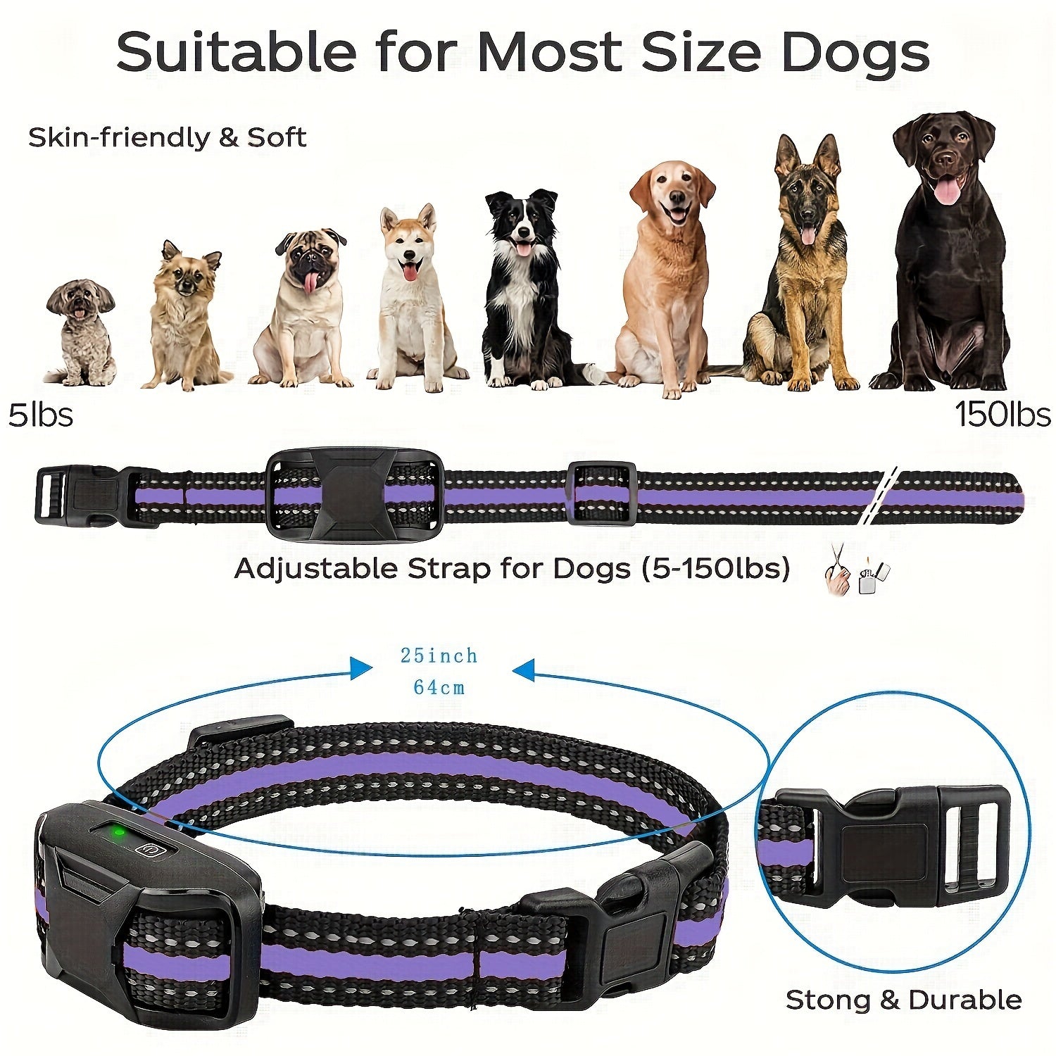 4150ft dog training collars remote adjustable nylon strap