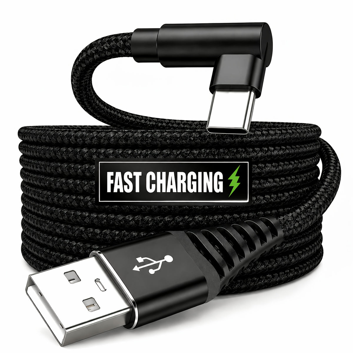 usb right angle type c data cable supports fast charging