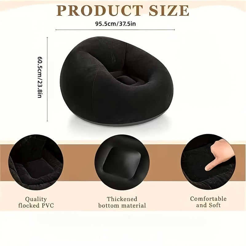 flocked inflatable bean bag chair comfortable inflatable