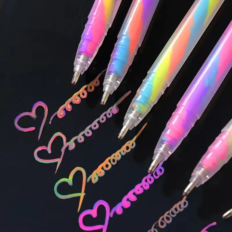 6 pack glitter gel pens fine tip watercolor brush pens