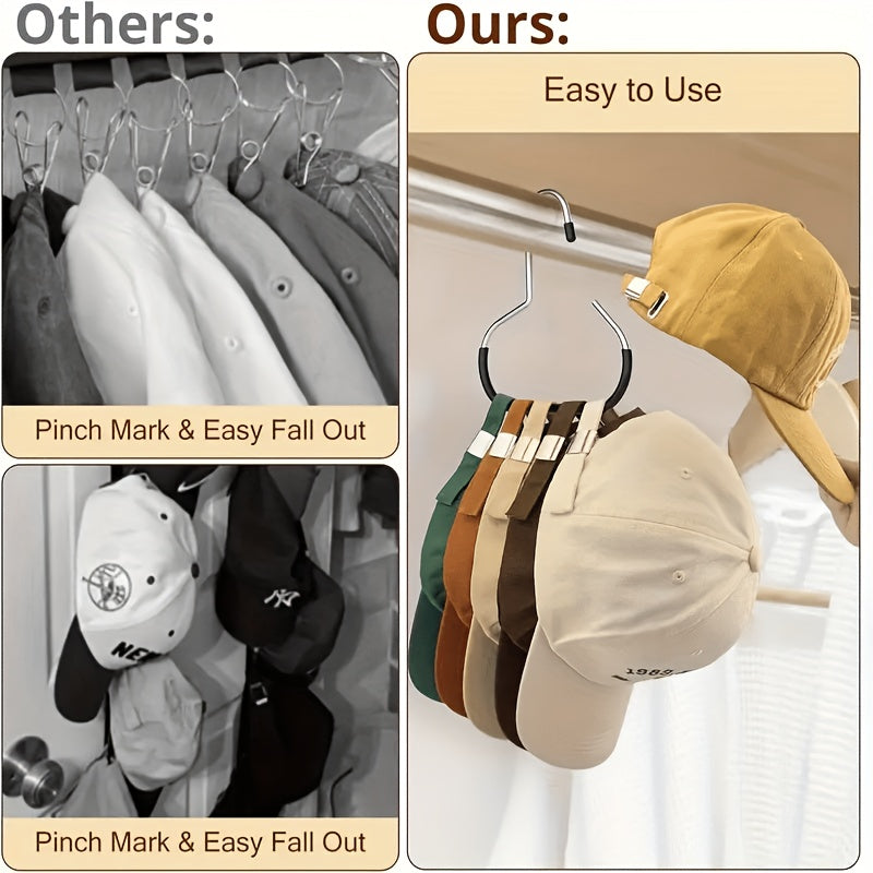 5pcs stainless steel hat hanger organizer non slip round