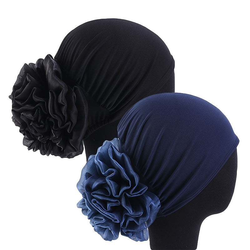 2pcs set womens large floral headscarf hat   turban hat