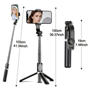 portable 40 6 inch selfie stick tripod wireless remote