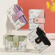floral print hardware button bifold wallet temu