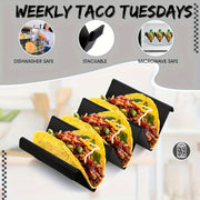 set 3 black taco holders made sturdy pp material featuring