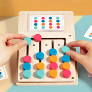wooden color puzzle enhance   focus hand eye