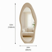 irregular   full length mirror safe rounded