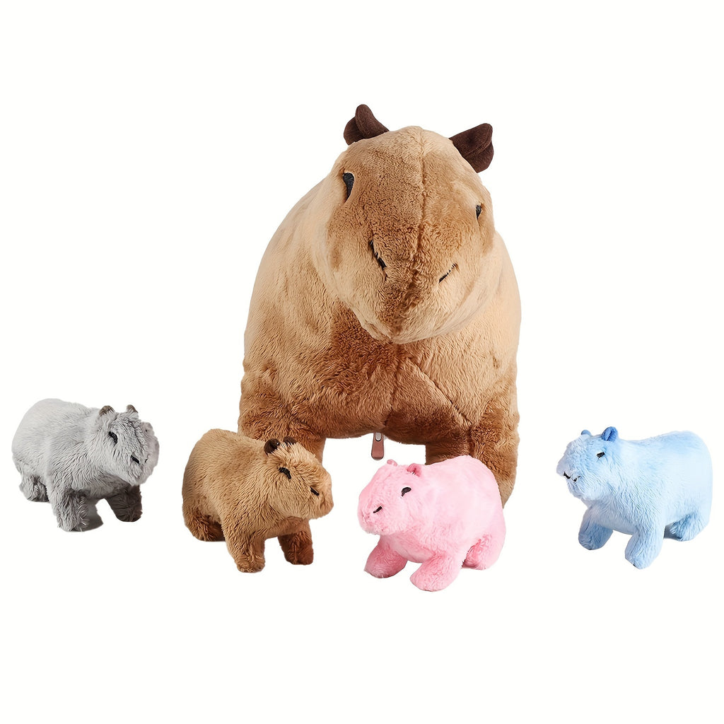 13 77inch capybara plush toy 4 small plush kawaii simulation