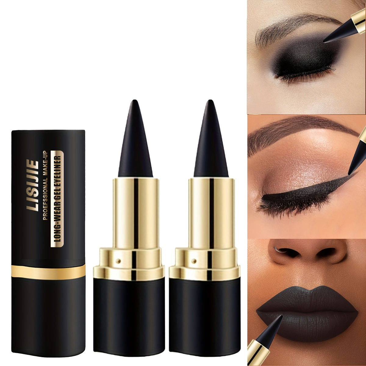 waterproof eyeliner pencil quick dry matte single end black