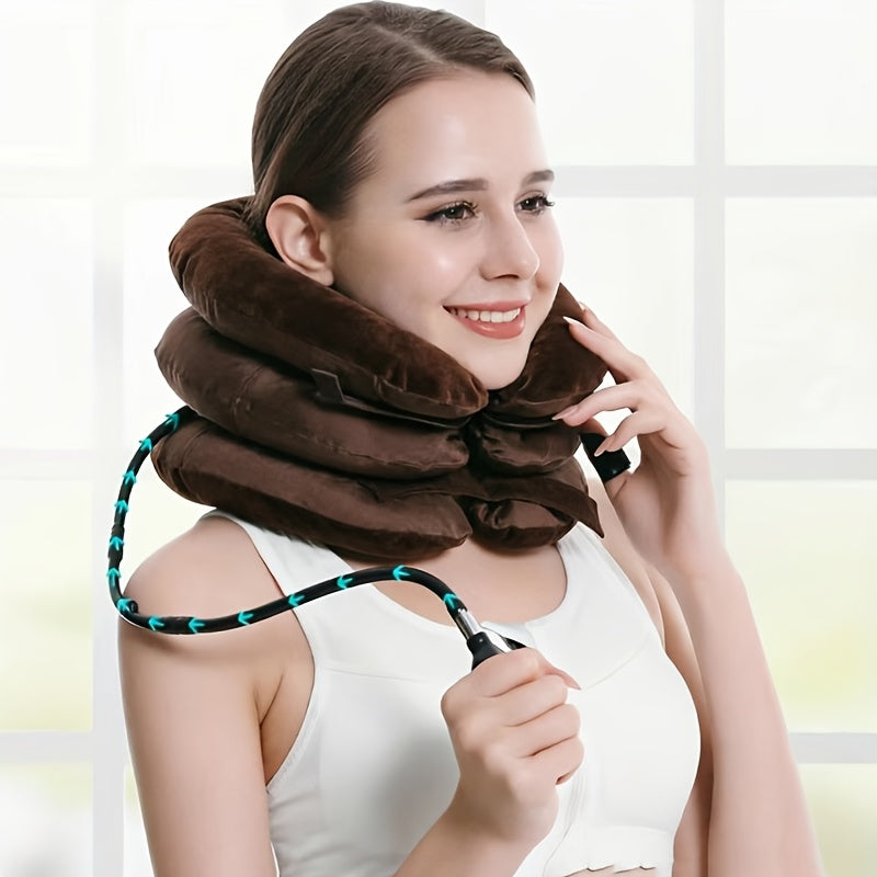 three layer inflatable u shaped neck pillow flexible neck