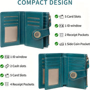 ladies short wallet card holder rfid anti theft coin purse