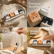 rectangular 4 style cute cat stress relief