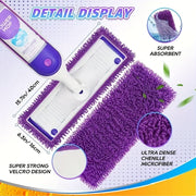 reusable microfiber mop replacement pads 4 pack hard floor
