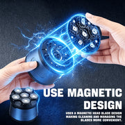 mens usb rechargeable 6 blade head shaver