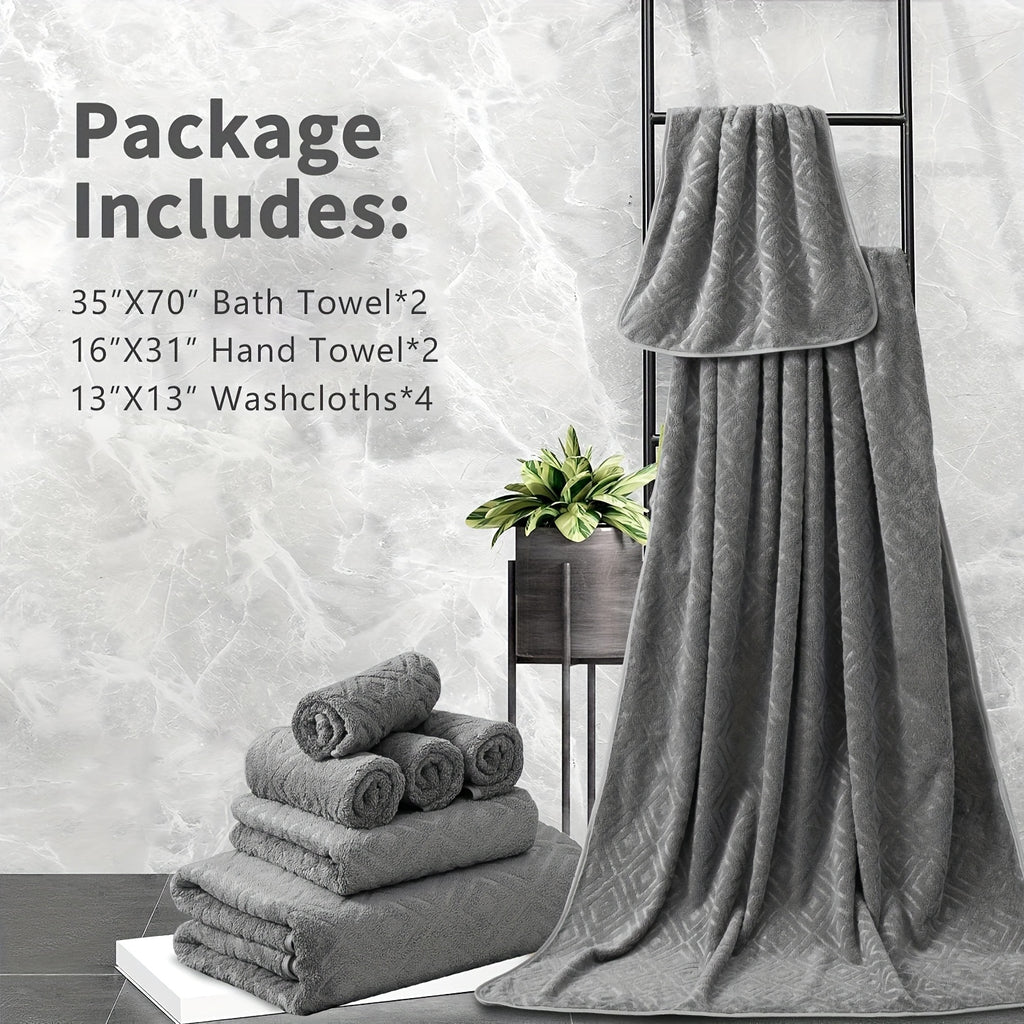 8pcs extra large bath towel ultra soft thick bath towel