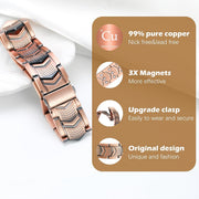 mens 3x strength copper magnetic bracelet heavy duty copper