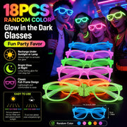 random 16  in dark party glasses neon green purple