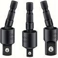 3pcs power drill sockets adapter set 360 rotatable hex shank