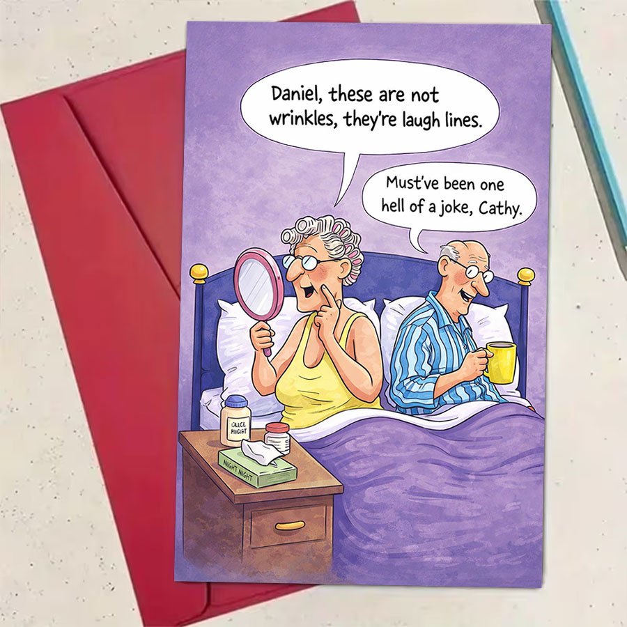 1 greeting card 1 envelope cartoon humorous greeting card