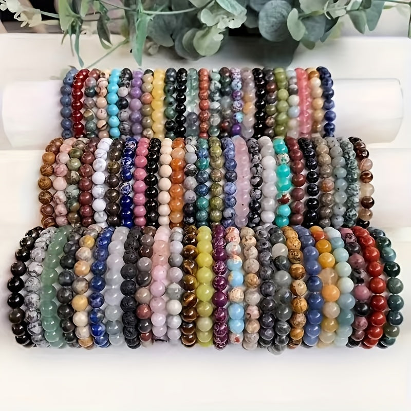 150pcs color random glass beaded bracelet unisex elastic