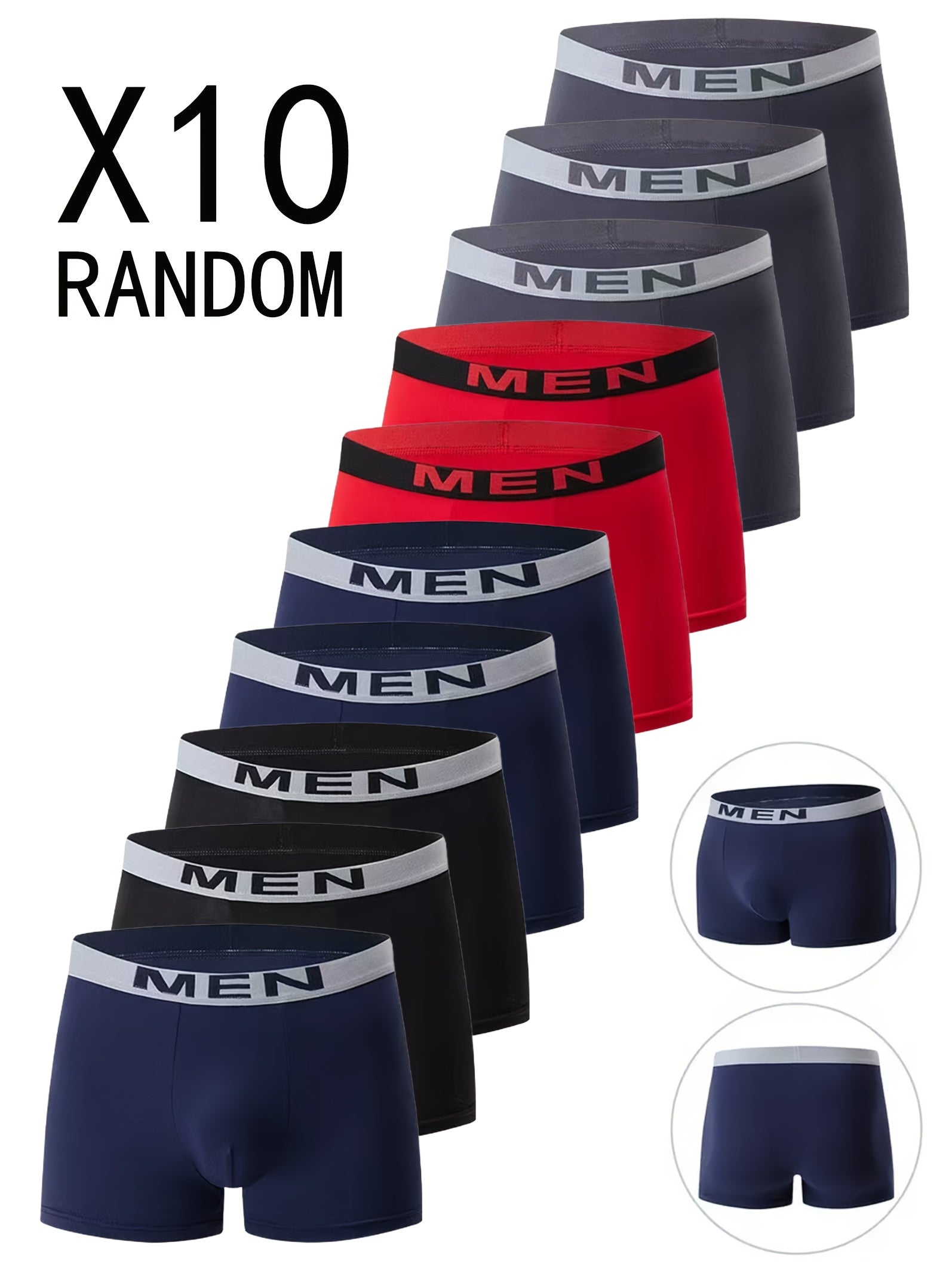 random 10 pcs assorted men     color boxer briefs