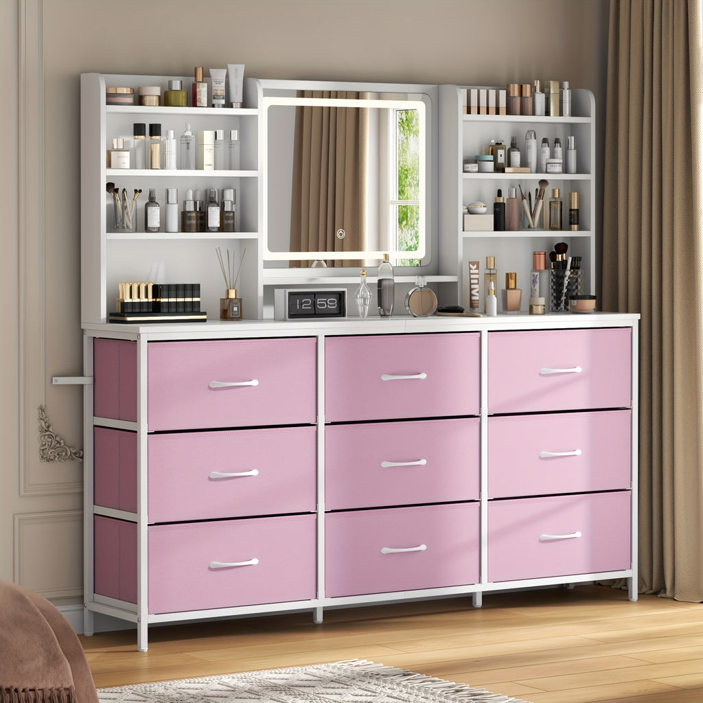dressing table featuring a   mirror   nine