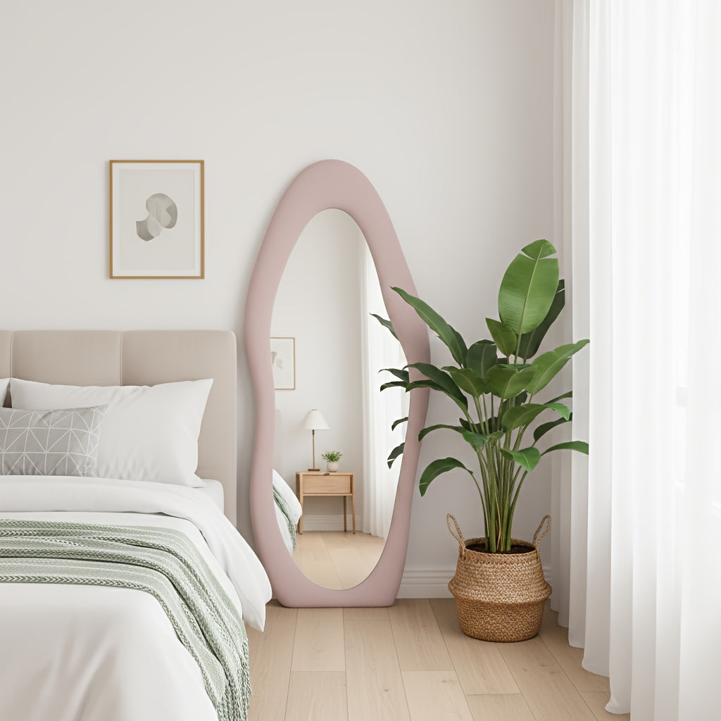 irregular   full length mirror safe rounded