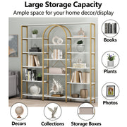 triple   tier large open bookshelf tall storage display