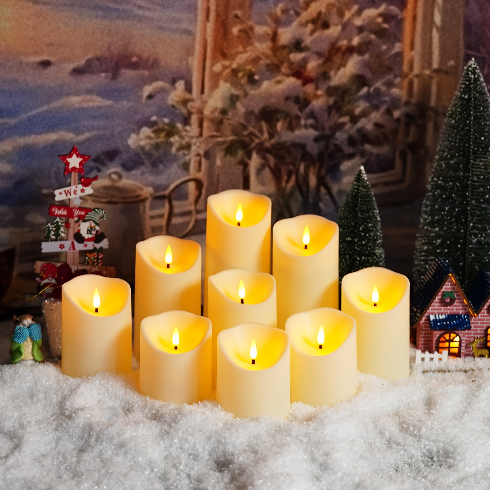 set 9   flameless led candles 2 remote controls