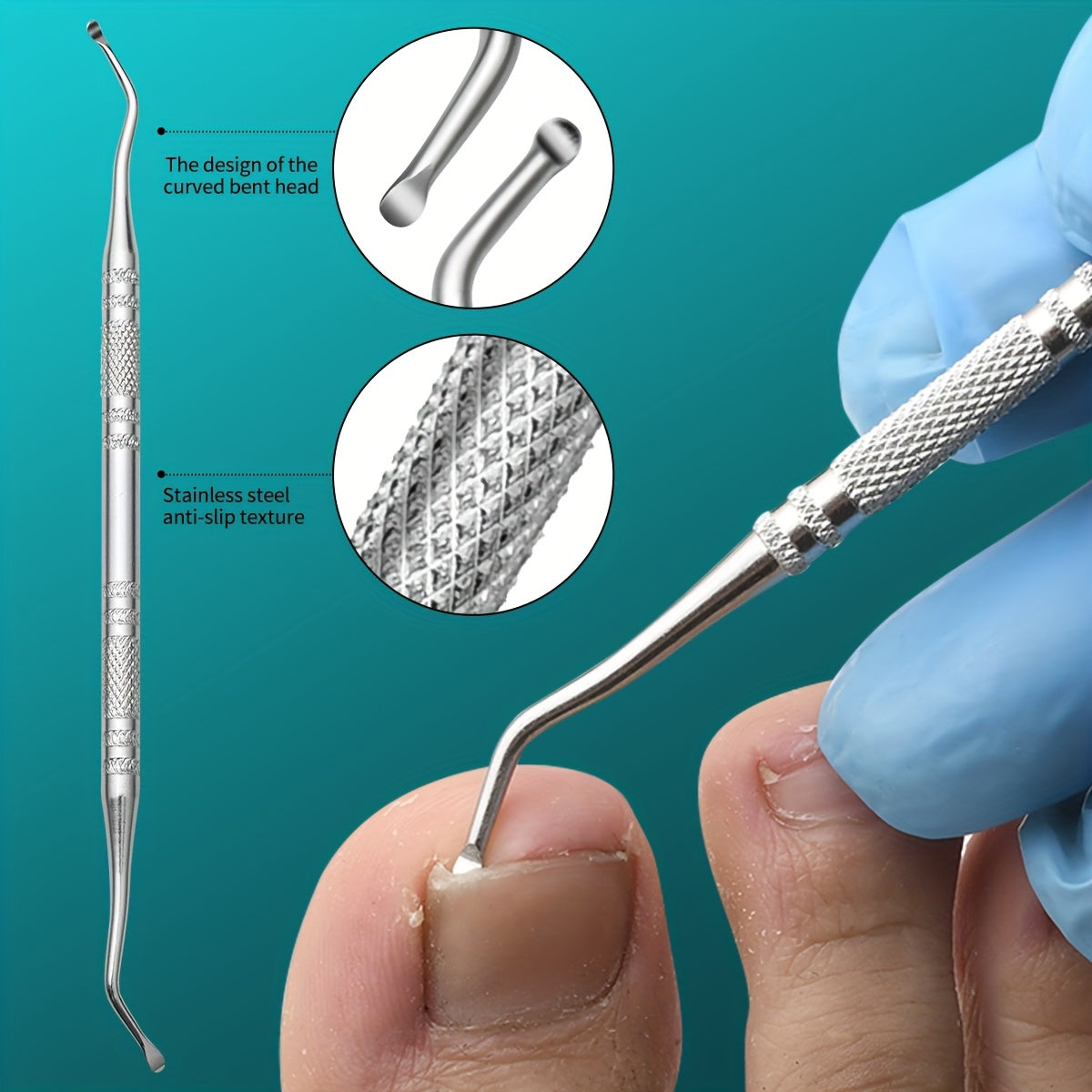 7pcs cuticle tool set   cuticle fork blackhead