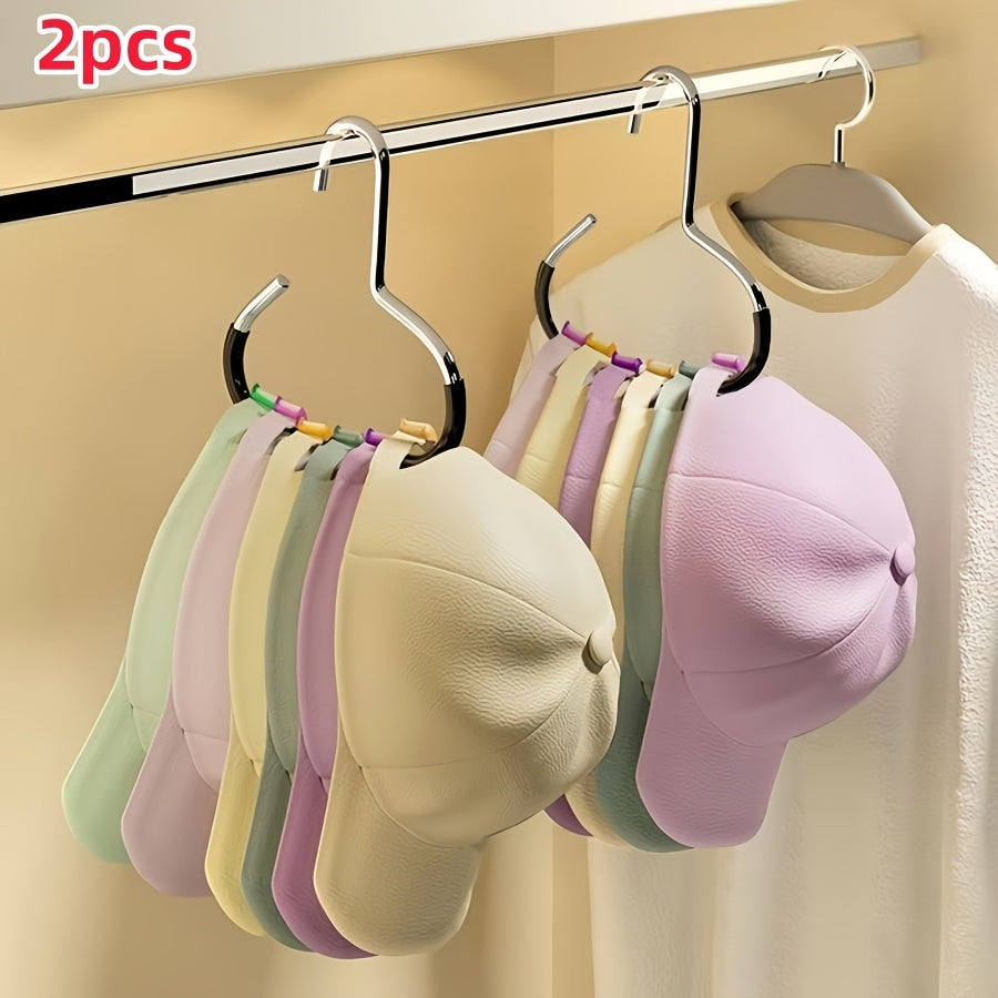 2pcs simple hat storage hooks metal material scarf