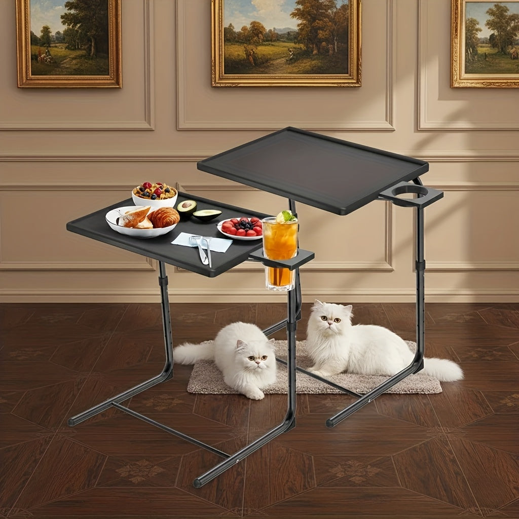 2pcs adjustable tv tray table bed sofa dining table eating