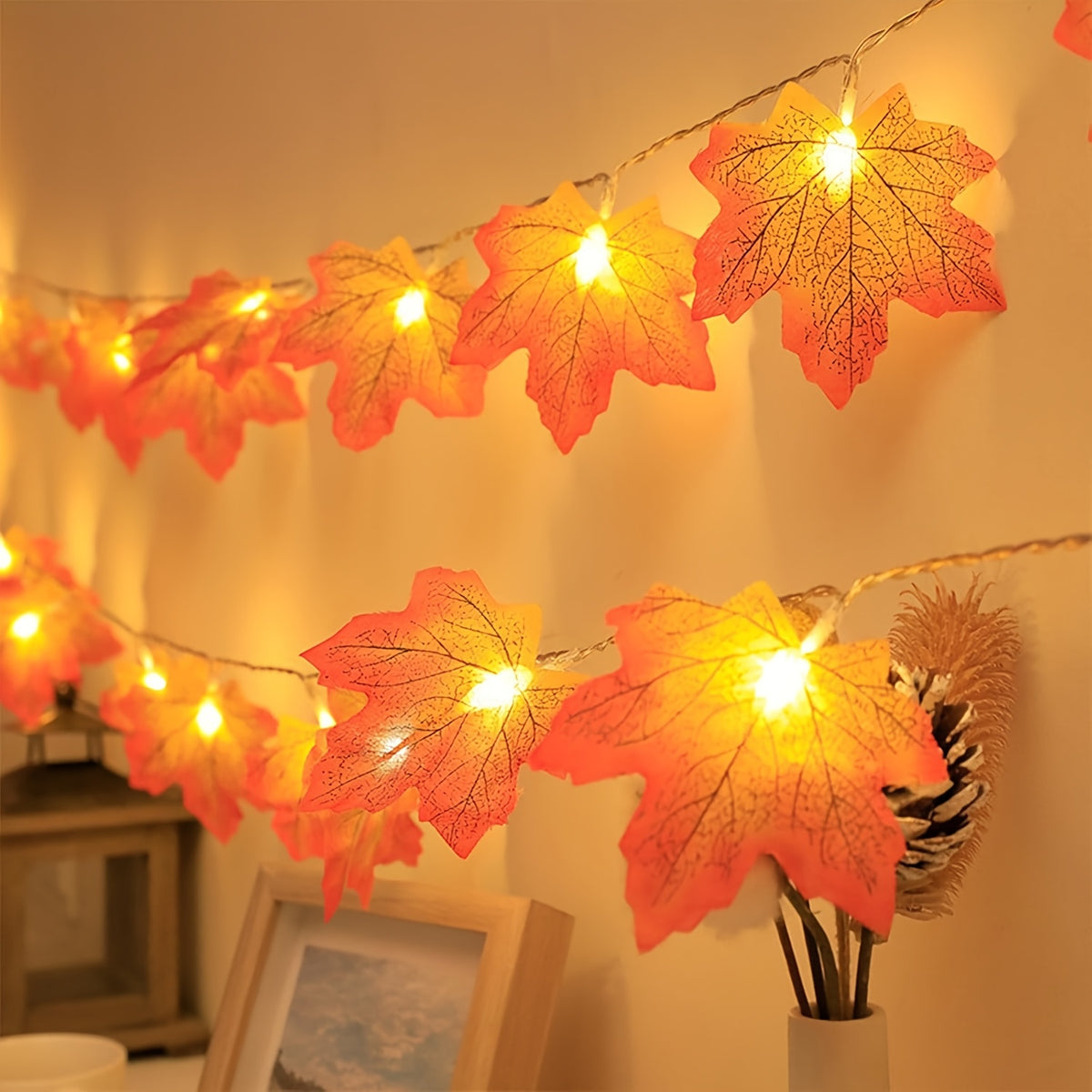 1 pack   led battery powered maple leaf fairy indoor