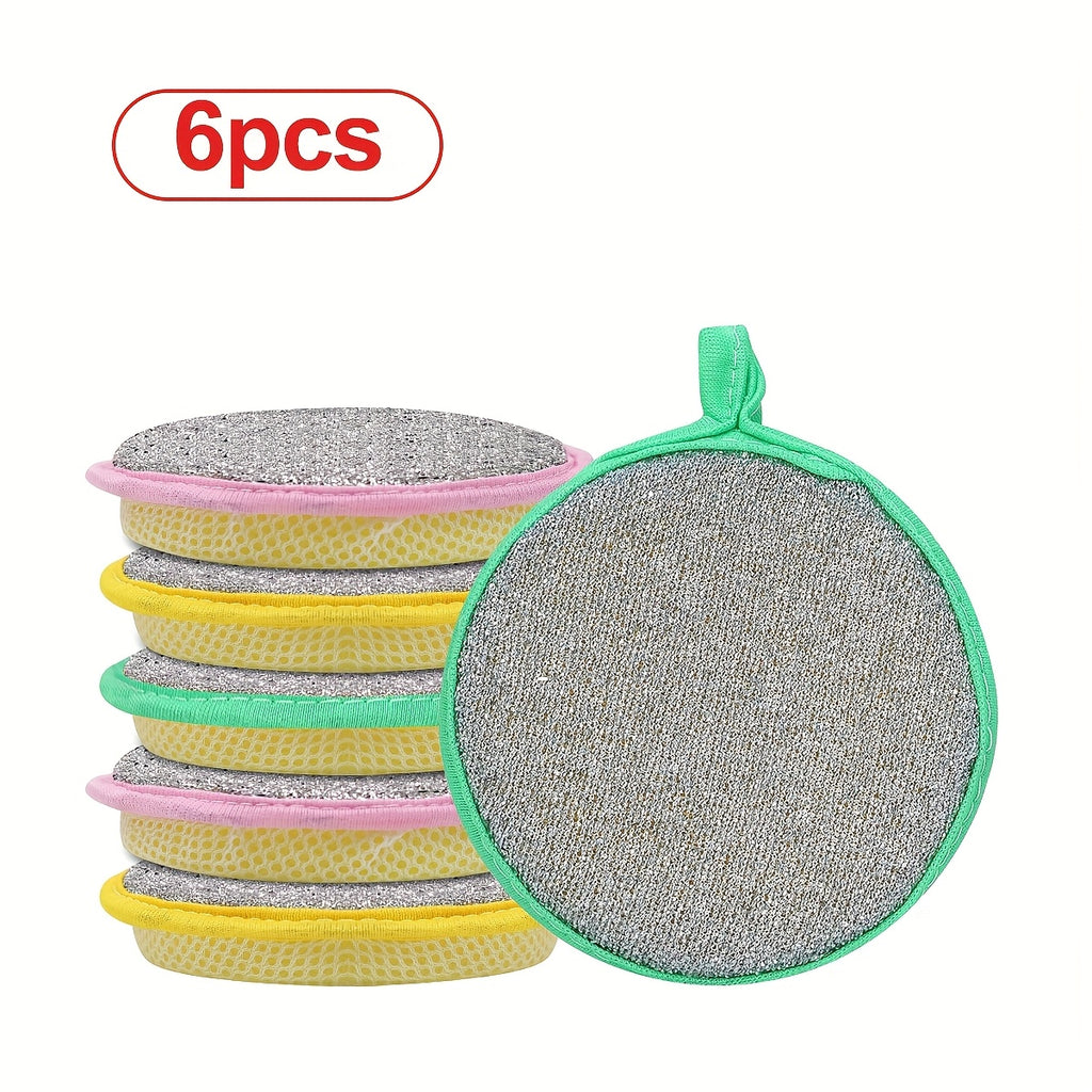 6 12pcs double sided magic dishwashing sponge brush pot dish