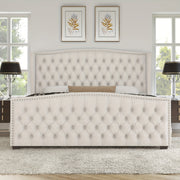 handcrafted velvet bed frame featuring a wingback headboard